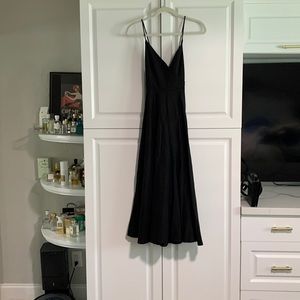 Zara black linen spaghetti strap maxi dress M. Unused.